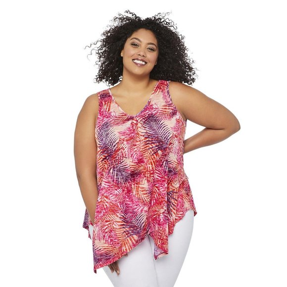 NWT George Plus Women's Burnout Layered Tank 3x - Picture 2 of 4